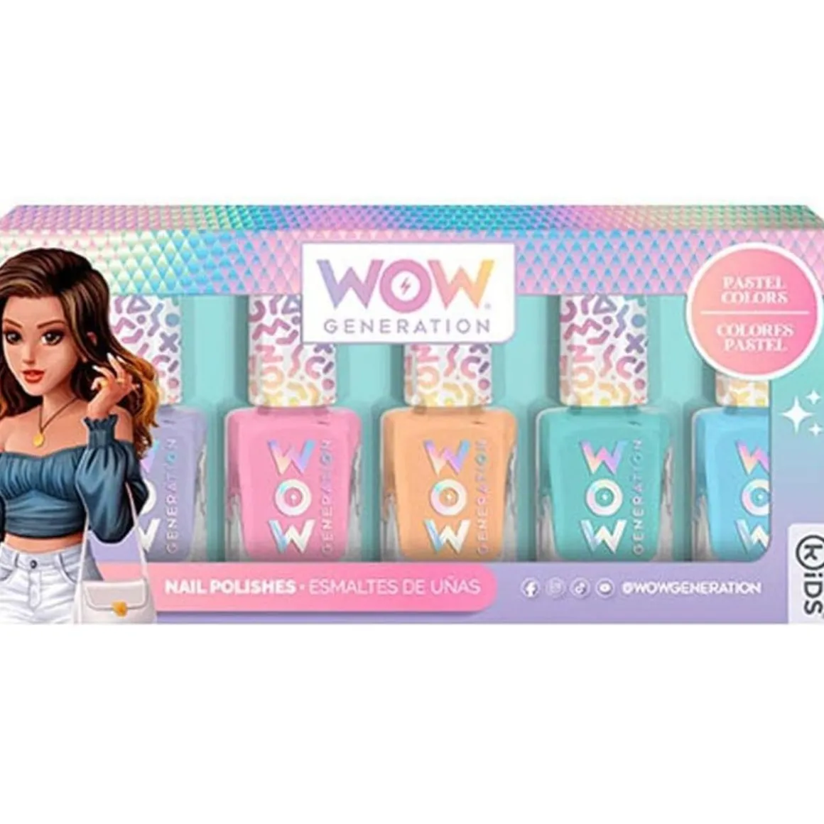 Esmalte de uñas Multicolor Pack de 5 botes Wow Generation ㅤ