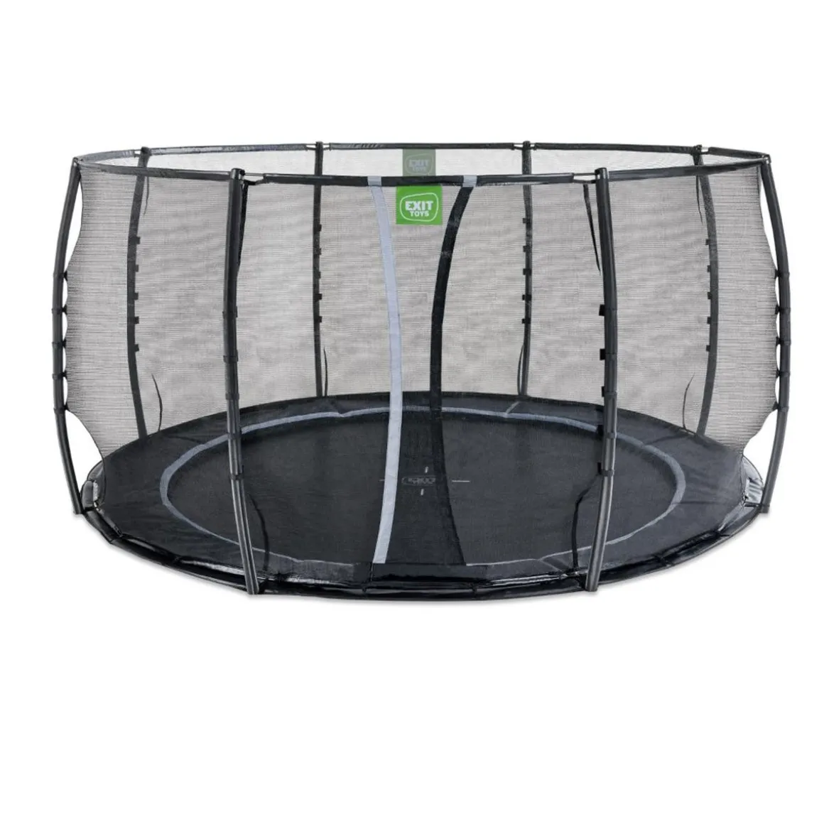 Exit - Cama elástica de suelo Dynamic 427 cm negro con red de seguridad