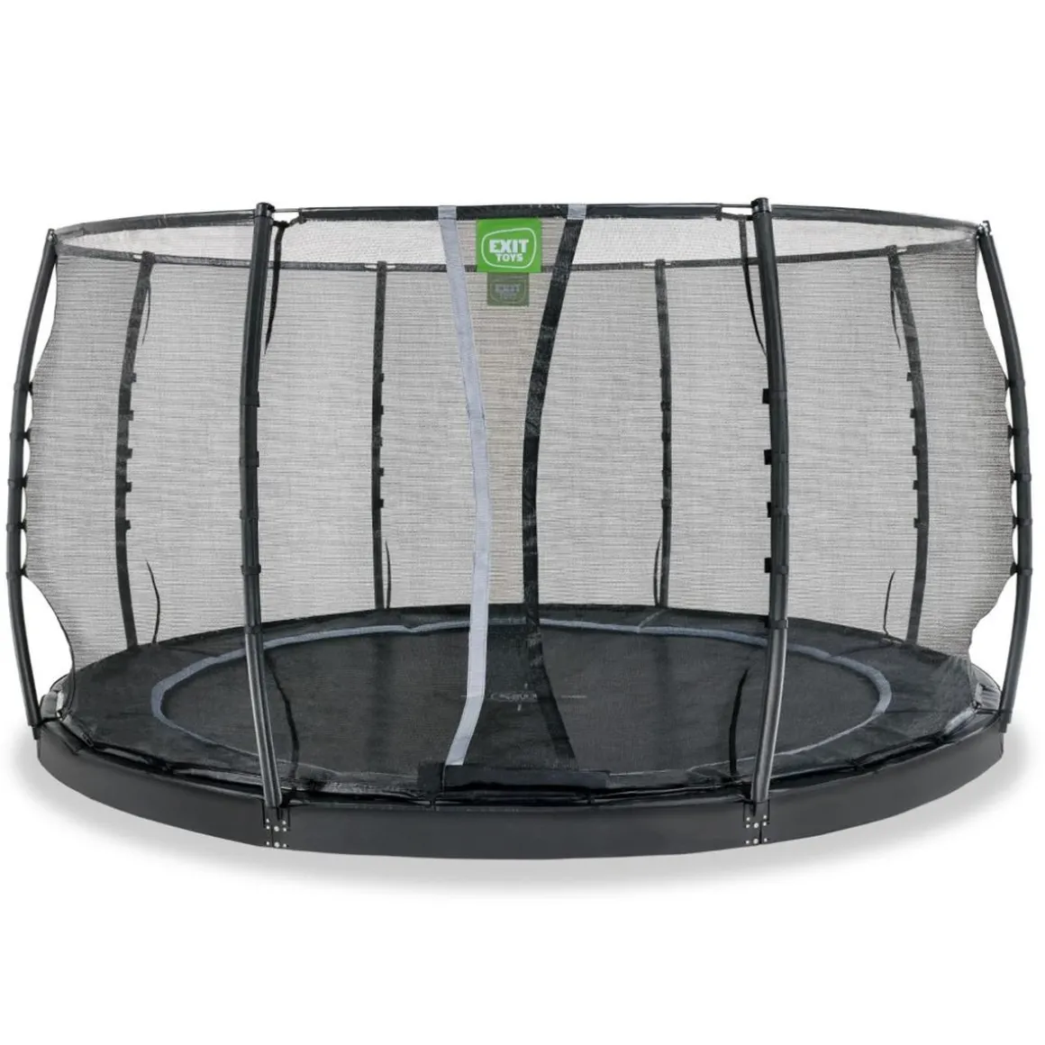 Exit - Cama elástica de suelo Dynamic 427 cm negro con red de seguridad