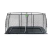 Exit - Cama elástica de suelo Dynamic 244 x 427 cm negro con red de seguridad