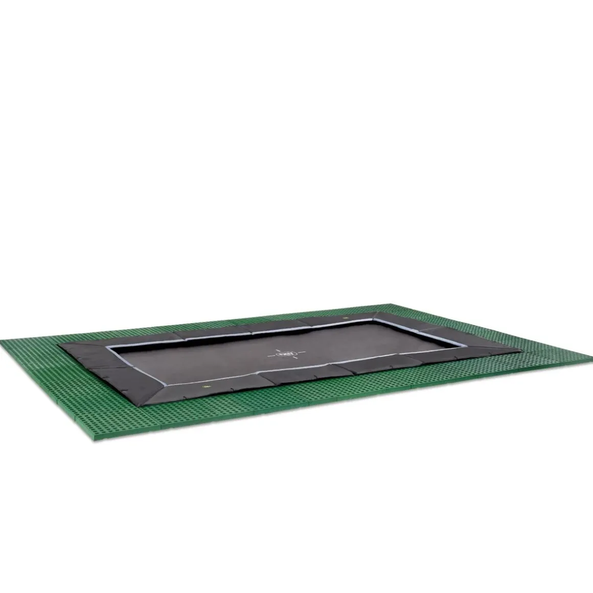 Exit - Cama elástica de suelo Dynamic 305 x 519 cm negro con perímetro de seguridad
