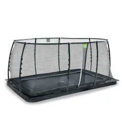 Exit - Cama elástica de suelo Dynamic 275 x 458 cm negro con red de seguridad