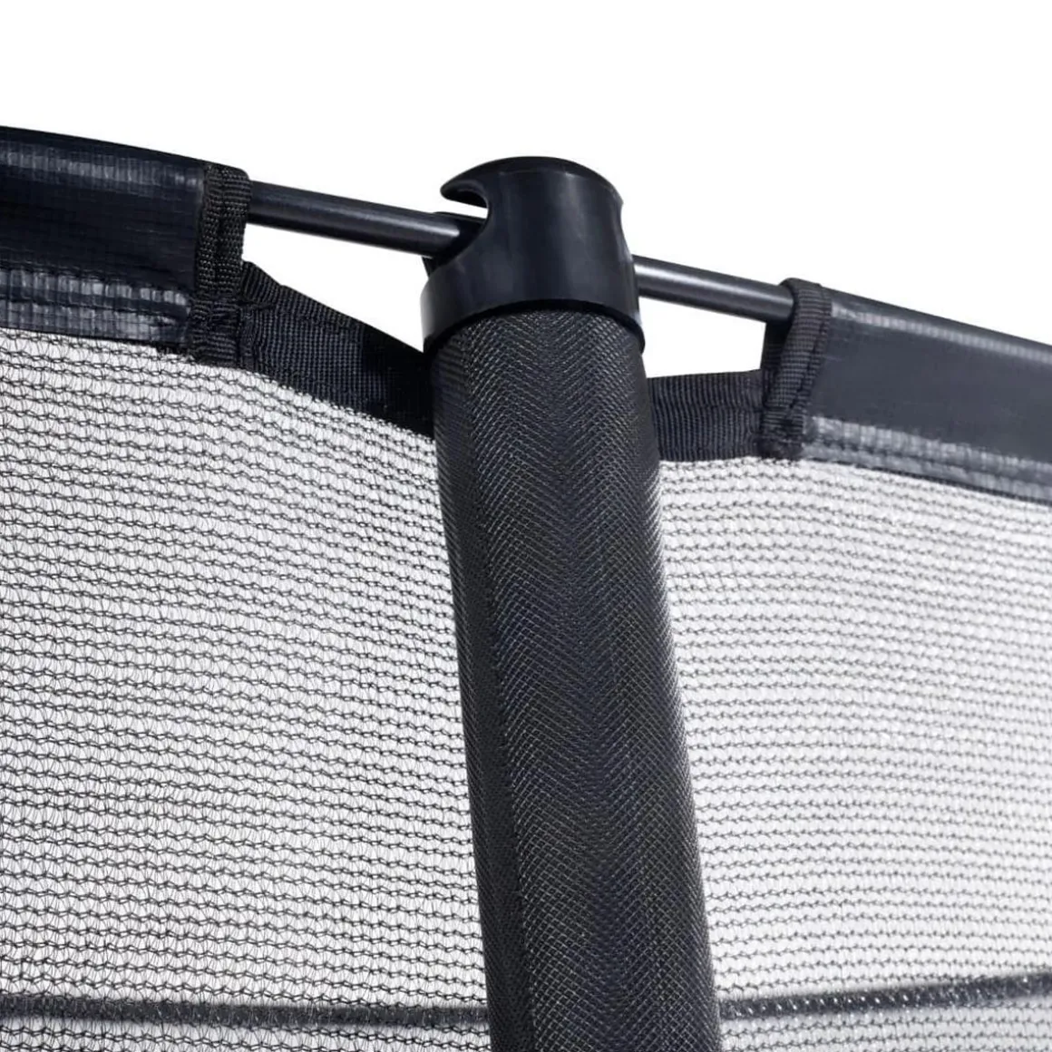 Exit - Cama elástica de suelo Dynamic 366 cm negro con red de seguridad