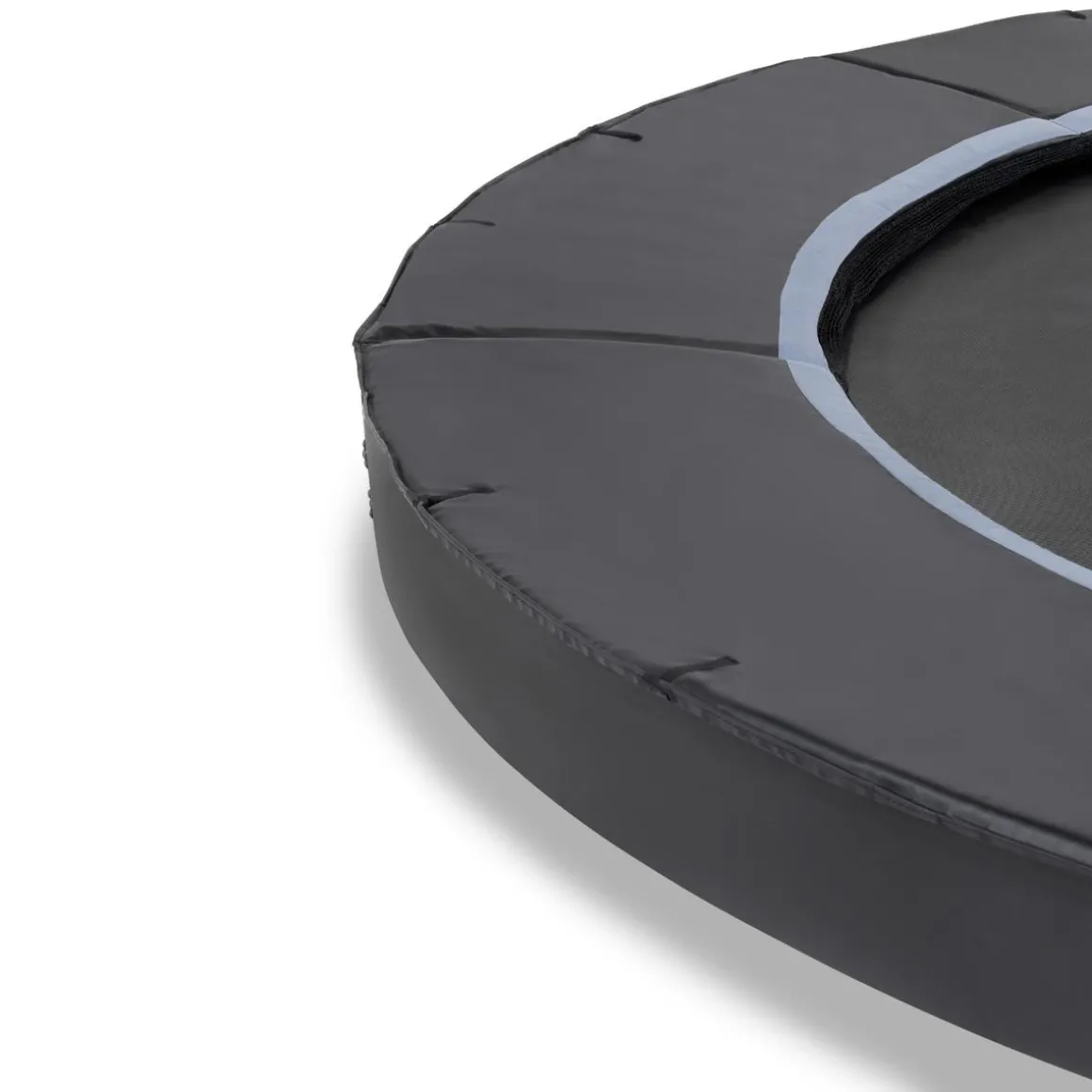 Exit - Cama elástica de suelo Dynamic 366 cm negro con red de seguridad