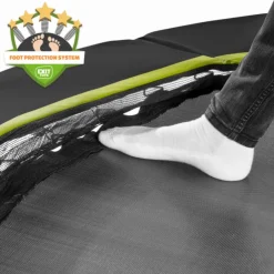 EXIT - Cama elástica rectangular con acolchado negro 244 cm