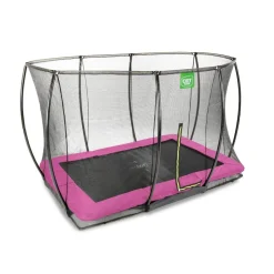 Exit - Cama elástica Silhouette rectangular de suelo rosa 244 cm