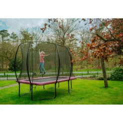 Exit - Cama elástica Silhouette rectangular rosa 214 cm