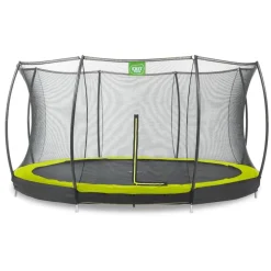 Exit - Cama elástica Silhouette redonda de suelo verde 427 cm