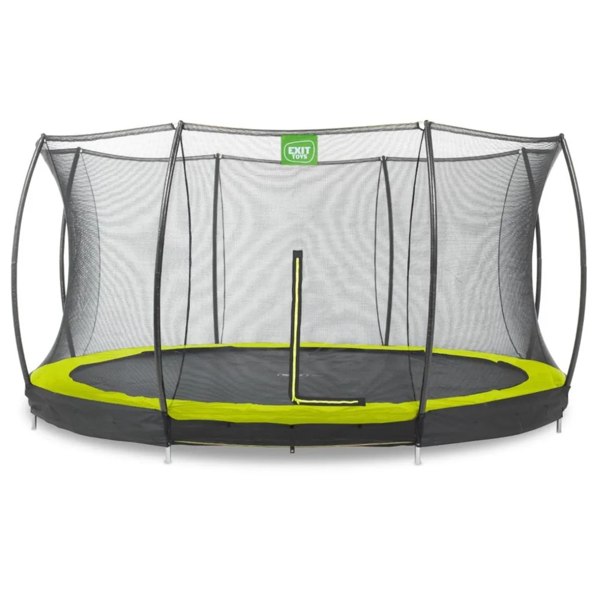 Exit - Cama elástica Silhouette redonda de suelo verde 427 cm