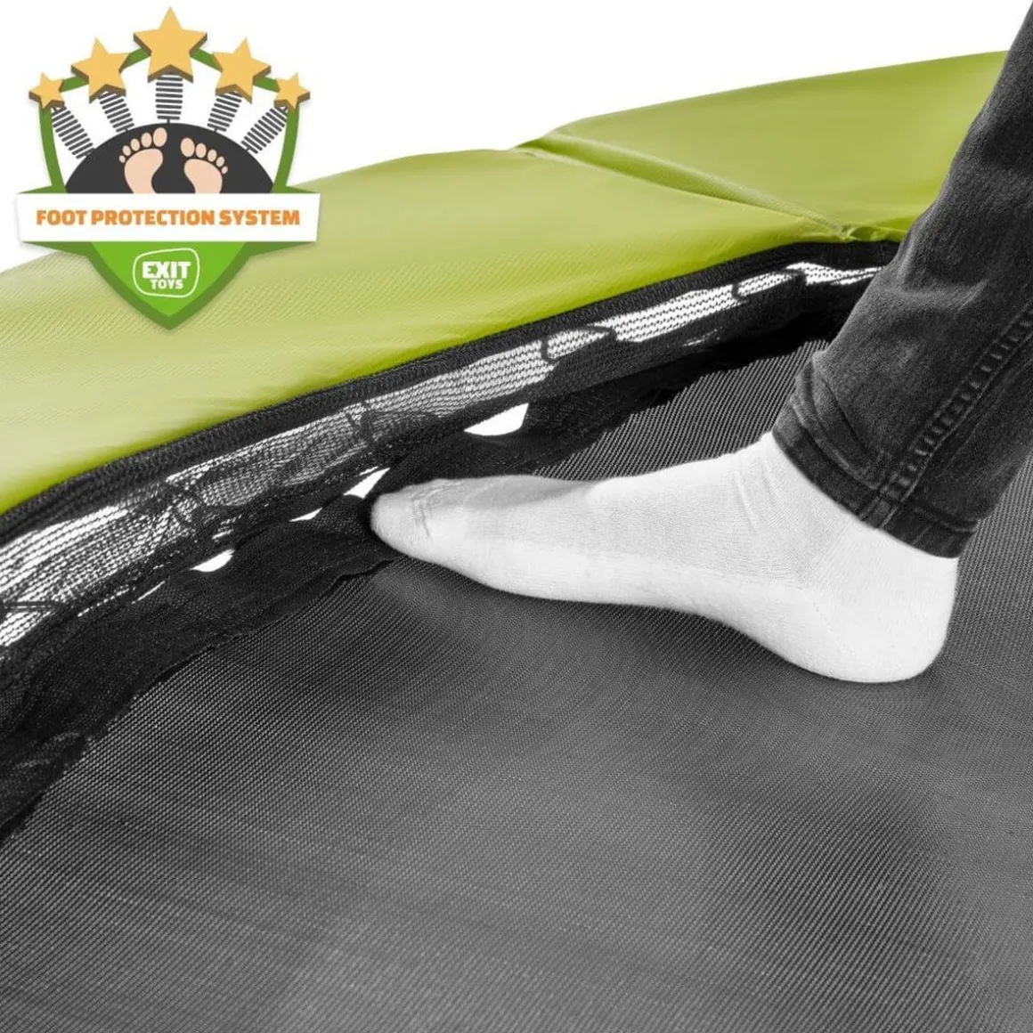 Exit - Cama elástica Silhouette redonda de suelo verde 183 cm