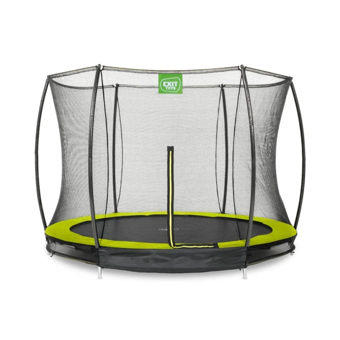 Exit - Cama elástica Silhouette redonda de suelo verde 244 cm