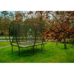 Exit - Cama elástica Silhouette rectangular verde 244 cm