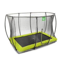 Exit - Cama elástica Silhouette rectangular de suelo verde 214 cm