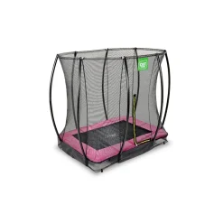Exit - Cama elástica Silhouette rectangular de suelo rosa 153 cm