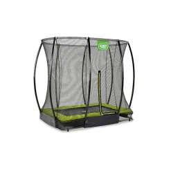 Exit - Cama elástica Silhouette rectangular de suelo verde 153 cm