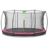 Exit - Cama elástica Silhouette redonda de suelo rosa 427 cm