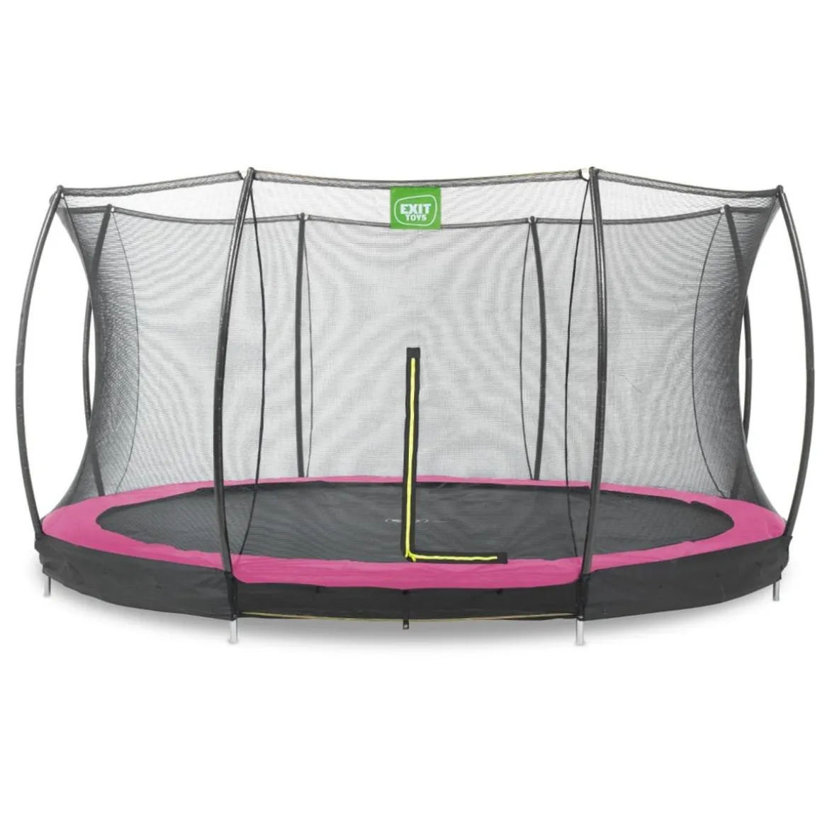 Exit - Cama elástica Silhouette redonda de suelo rosa 427 cm