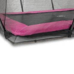 Exit - Cama elástica Silhouette rectangular de suelo rosa 214 cm