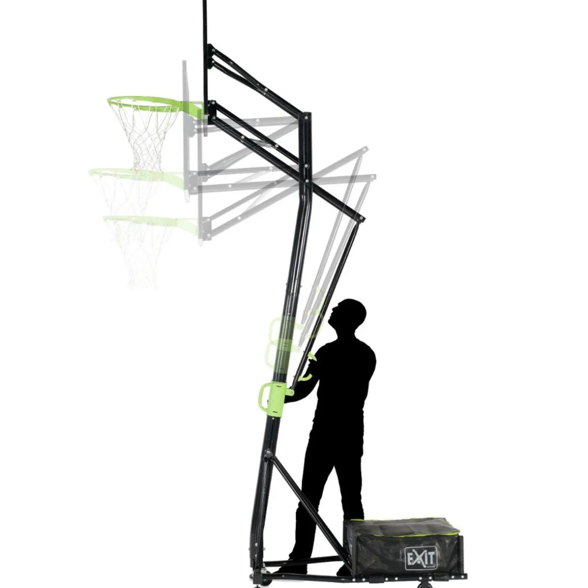 Exit - Canasta de baloncesto con ruedas y aro para mates Galaxy