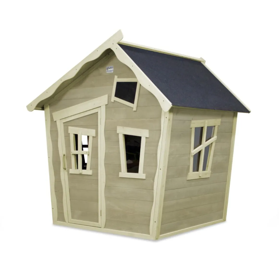 Exit - Casita Crooky de madera gris/beige