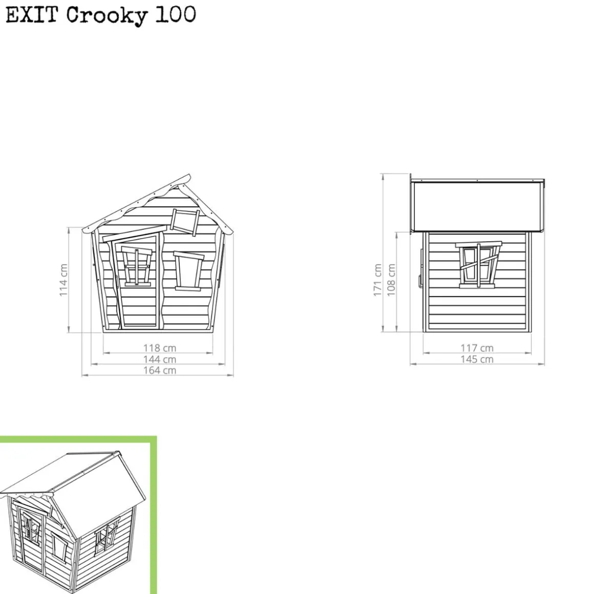 Exit - Casita Crooky de madera gris/beige