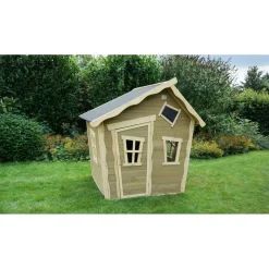 Exit - Casita Crooky de madera gris/beige