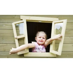 Exit - Casita Crooky de madera gris/beige