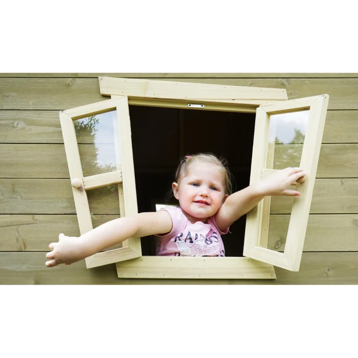 Exit - Casita Crooky de madera gris/beige