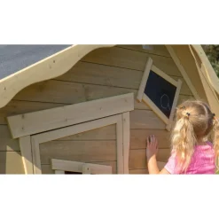 Exit - Casita Crooky de madera gris/beige