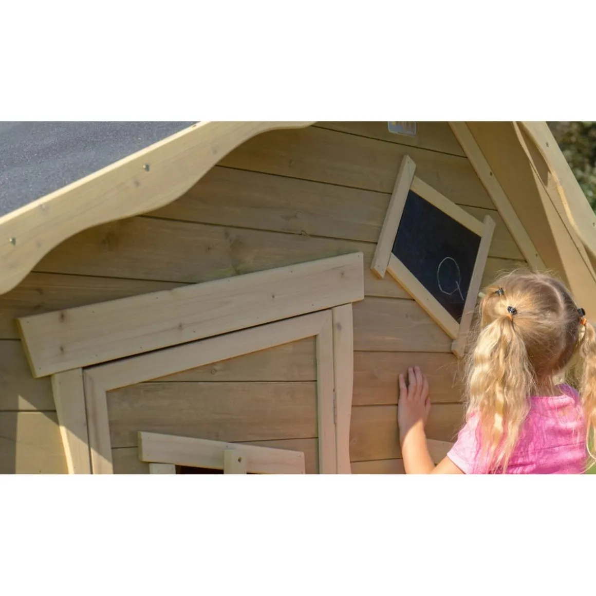 Exit - Casita Crooky de madera gris/beige