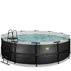 Exit - Piscina Black Leather diámetro 450 x 122 cm con filtro de arena