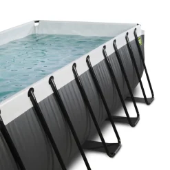 Exit - Piscina Black Leather 540 x 250 x 100 cm con filtro de arena, cúpula y bomba de calor