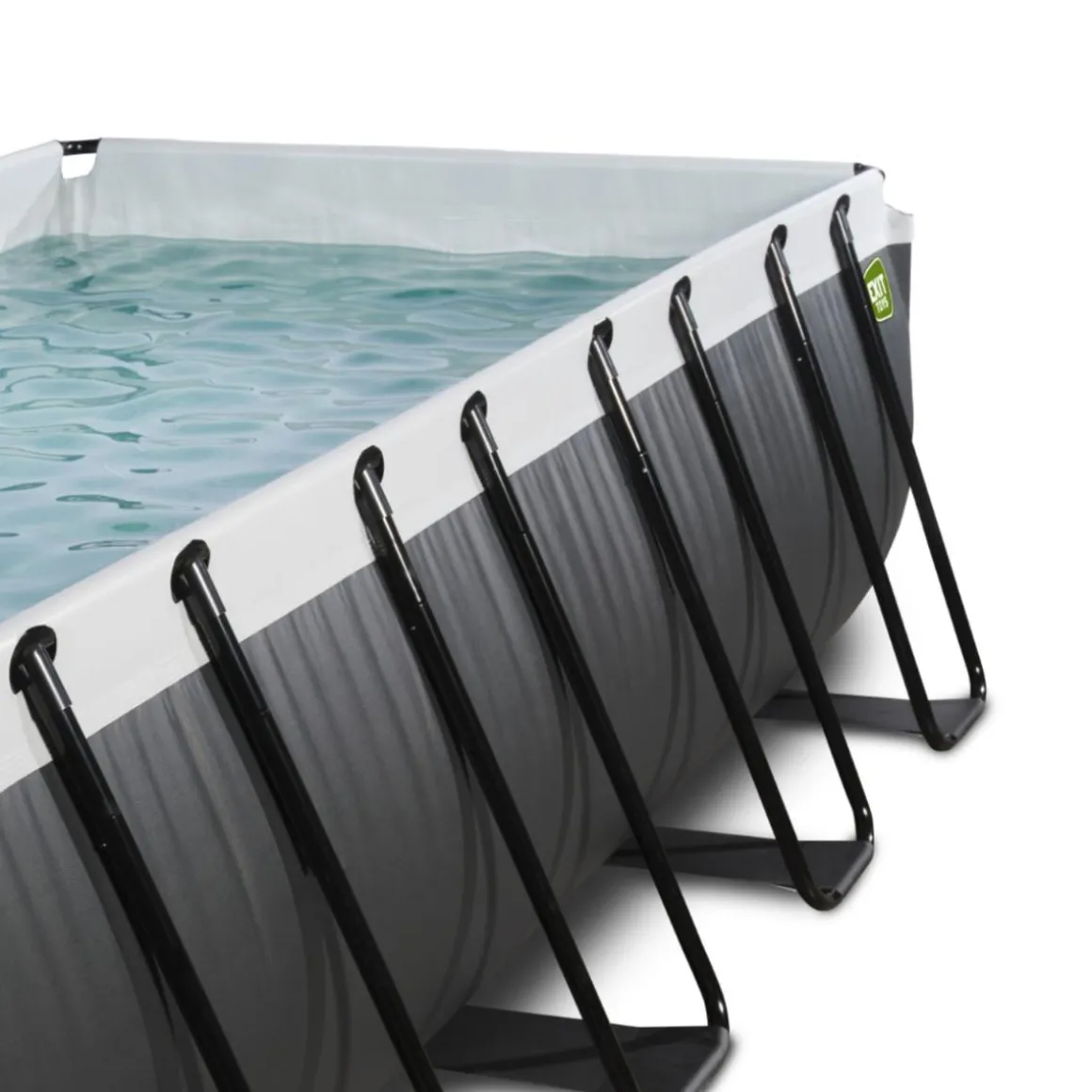 Exit - Piscina Black Leather 400 x 200 x 122 cm con filtro de cartucho