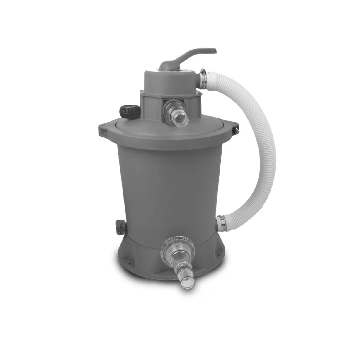Exit - Piscina Black Leather diámetro 488 x 122 cm con filtro de arena, cúpula y bomba de calor