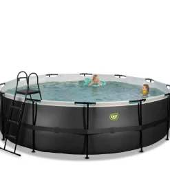 Exit - Piscina Black Leather diámetro 488 x 122 cm con filtro de cartucho