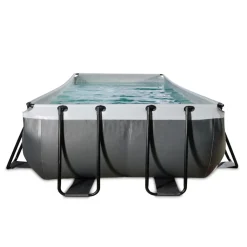 EXIT - Piscina de cuero rectangular con escalera y bomba de filtro con escalera 540 x 250 x 100 cm