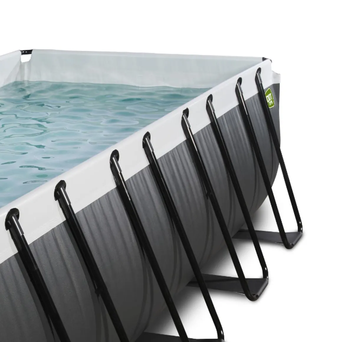 EXIT - Piscina de cuero rectangular con bomba de filtro 400 x 200 x 100 cm