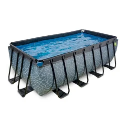 Exit - Piscina Stone gris 400 x 200 x 122 cm con filtro de cartucho