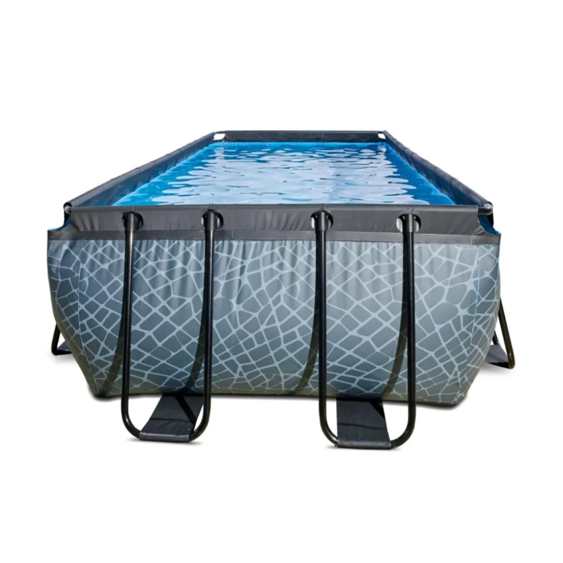 Exit - Piscina Stone gris 400 x 200 x 122 cm con filtro de cartucho
