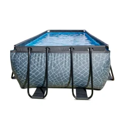 Exit - Piscina Stone gris 540 x 250 x 122 cm con filtro de cartucho