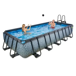 Exit - Piscina Stone gris 540 x 250 x 100 cm con filtro de cartucho
