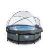 EXIT - Piscina Stone redonda 244 cm con cúpula y bomba de filtro