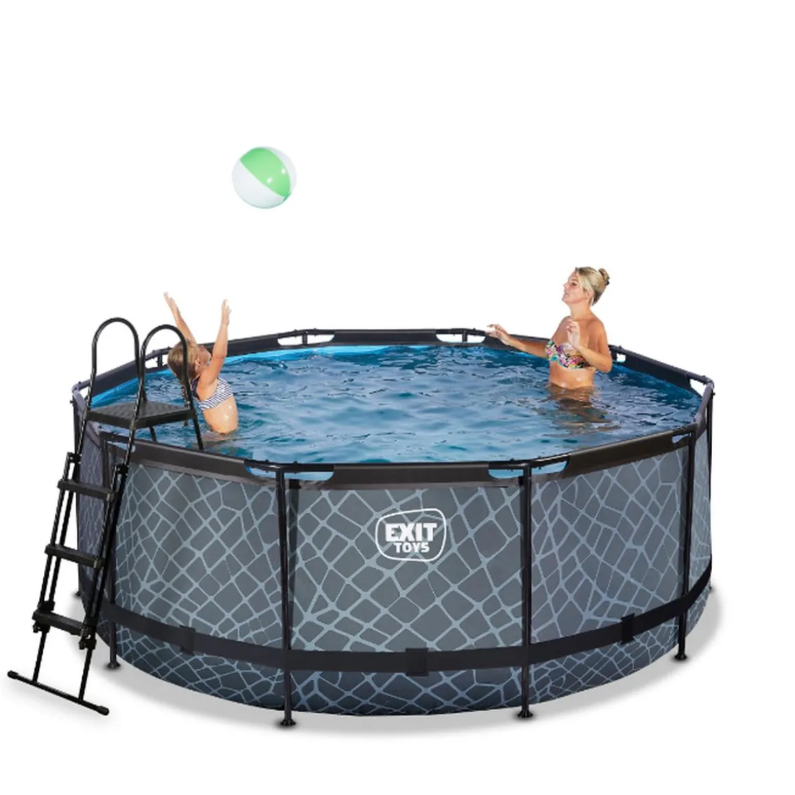 EXIT - Piscina Stone redonda 360 cm con escalera y bomba de filtro