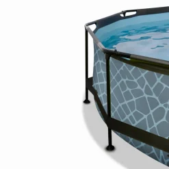 EXIT - Piscina Stone redonda 360 cm con cúpula y bomba de filtro
