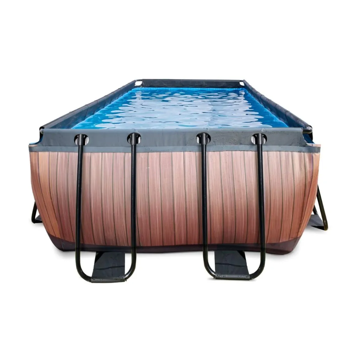 Exit - Piscina Wood efecto madera 400 x 200 x 122 cm con filtro de arena