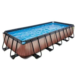 Exit - Piscina Wood efecto madera 540 x 250 x 100 cm con filtro de arena