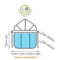 EXIT - Toldo de piscina rectangular 220 cm