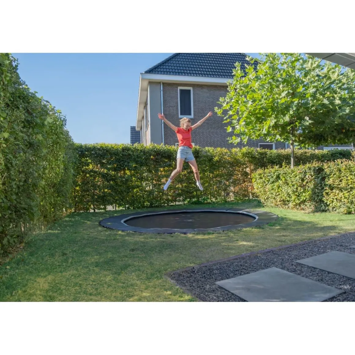Exit - Trampolín deportivo de suelo Dynamic 366 cm negro