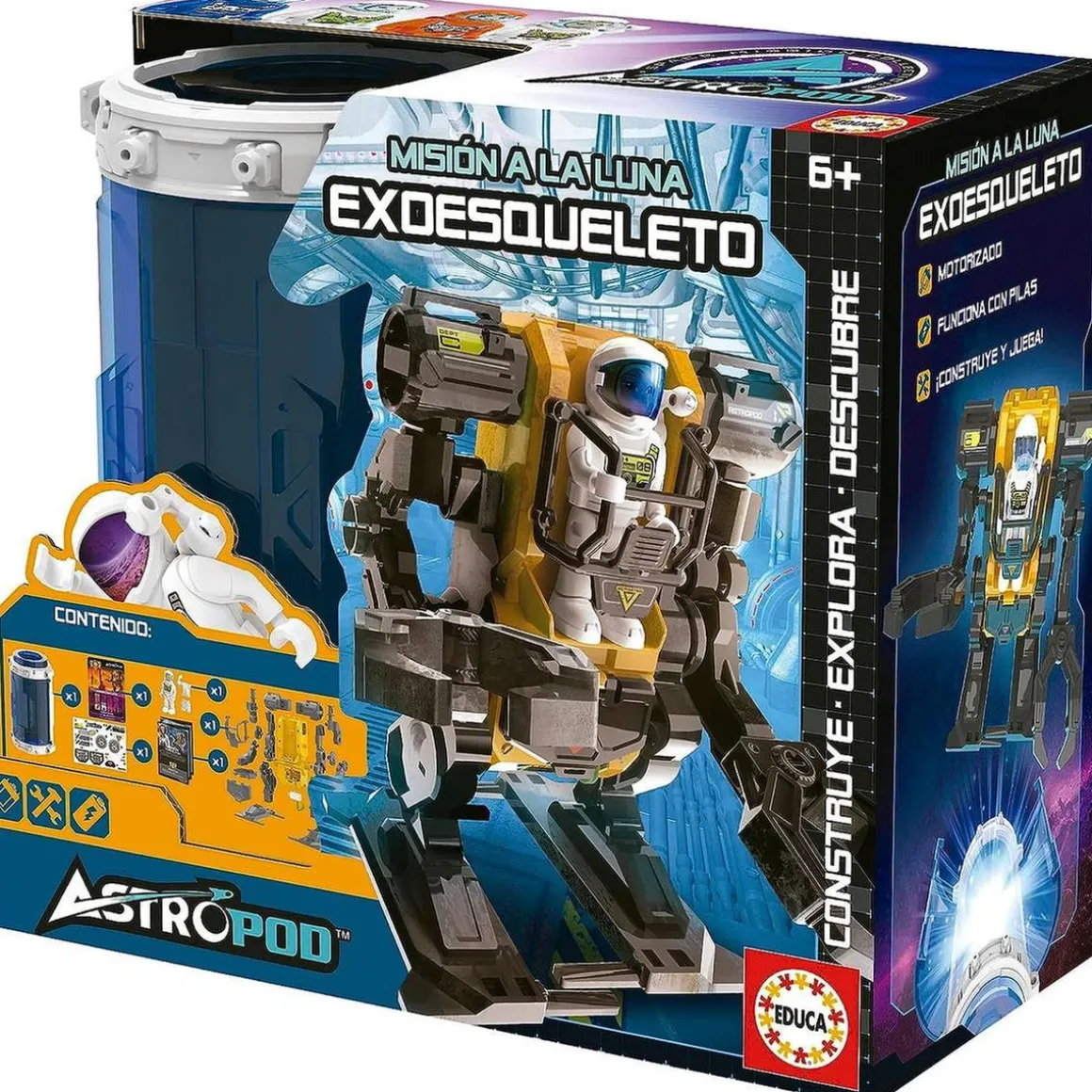 Exoesqueleto astropod: construye, juega y observa tu robot cobrar vida con motor a pilas ㅤ