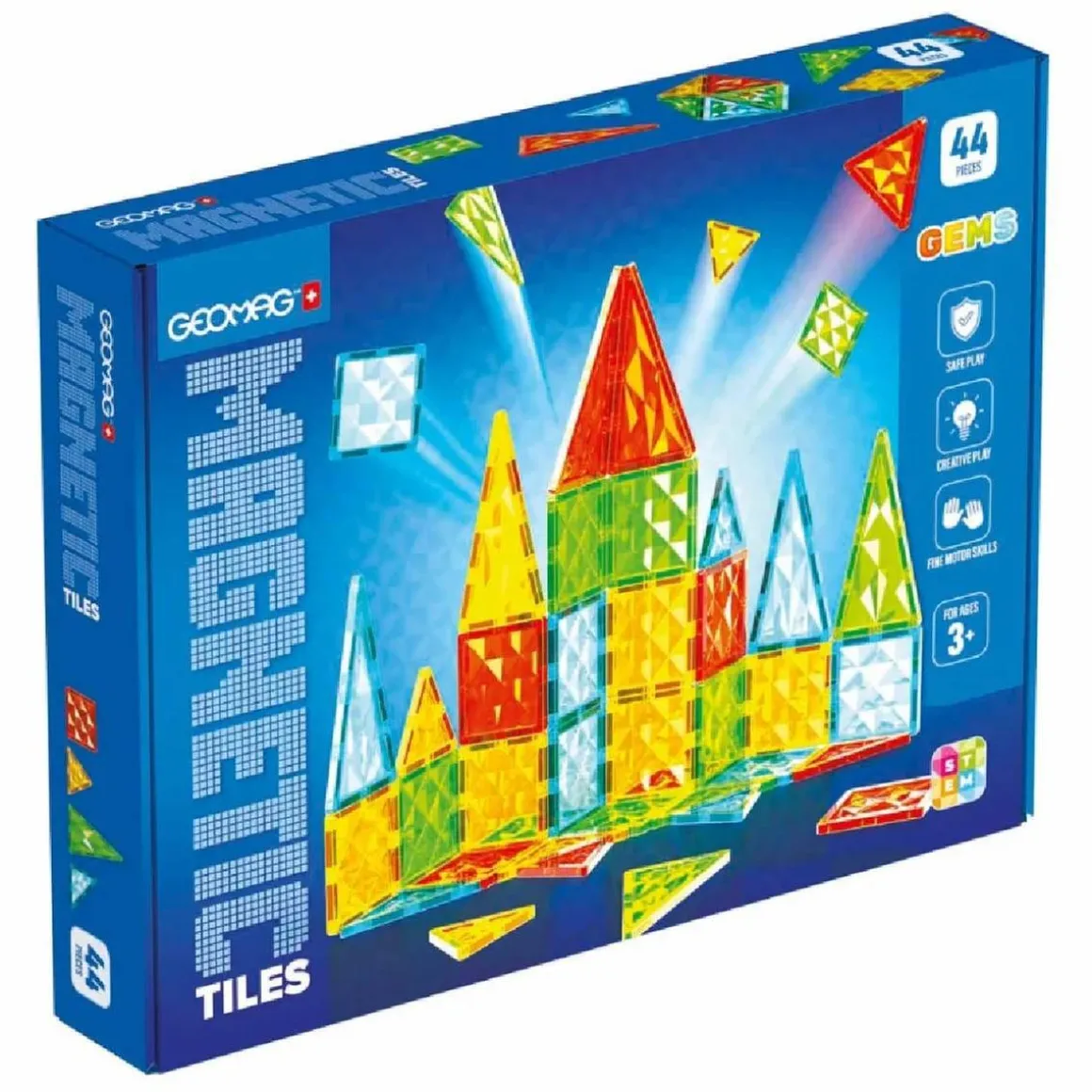 Geomag - Magnetic Tiles Gems 44 piezas